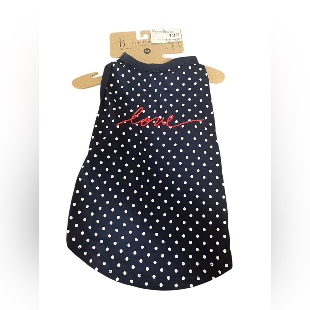 Ellen Degeneres Navy Polka Dot Dog Tee